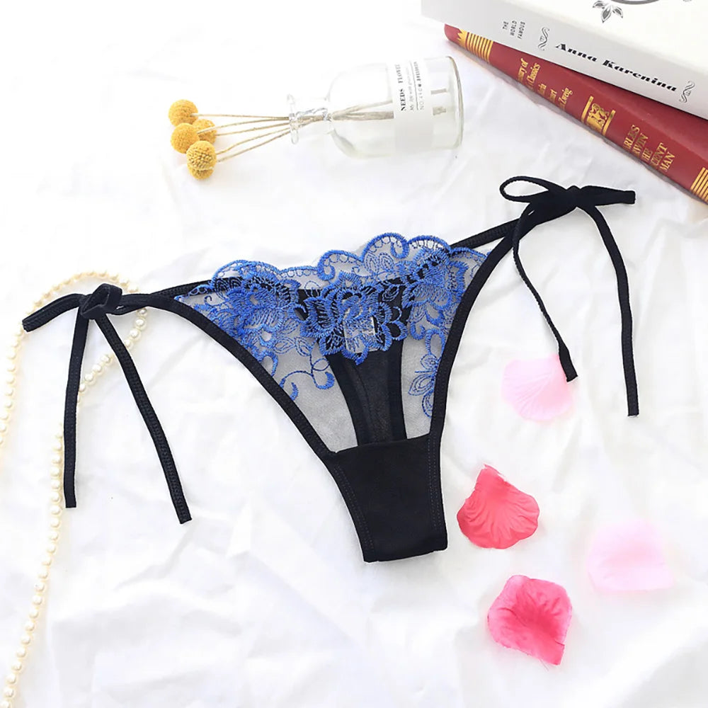 M&T Wear - Embroidered Lace Sexy Transparent Panties for Women