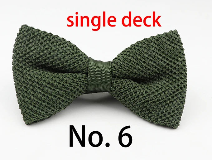 M&T Wear - Knitted Solid Color Tuxedo Bow Tie (Single/Double Deck)