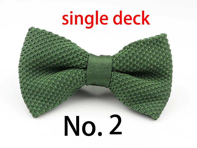 M&T Wear - Knitted Solid Color Tuxedo Bow Tie (Single/Double Deck)