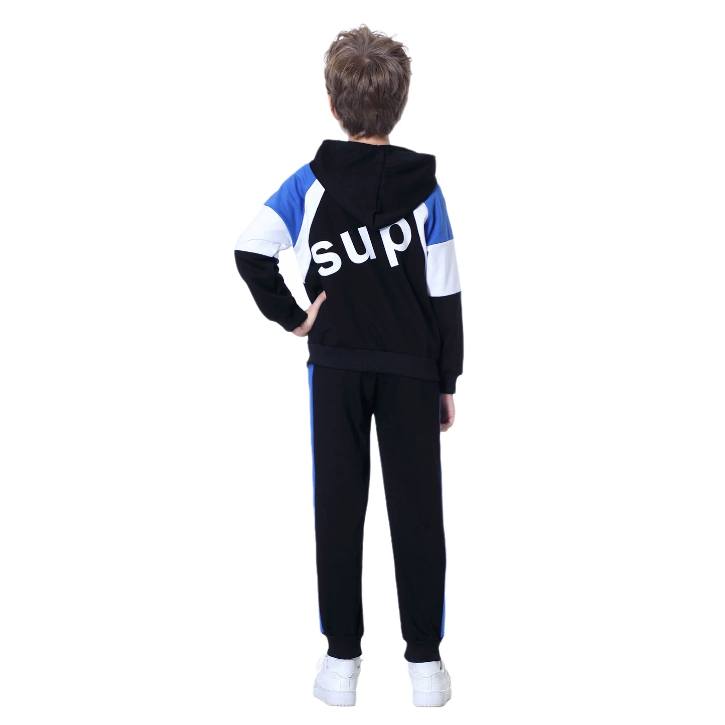 M&T Wear - Kids Tracksuits, Teen Boys School Sweat suits Fashion Cotton Hooded Tops + Pants Set,Soft Children's Long Sleeve Sportswear