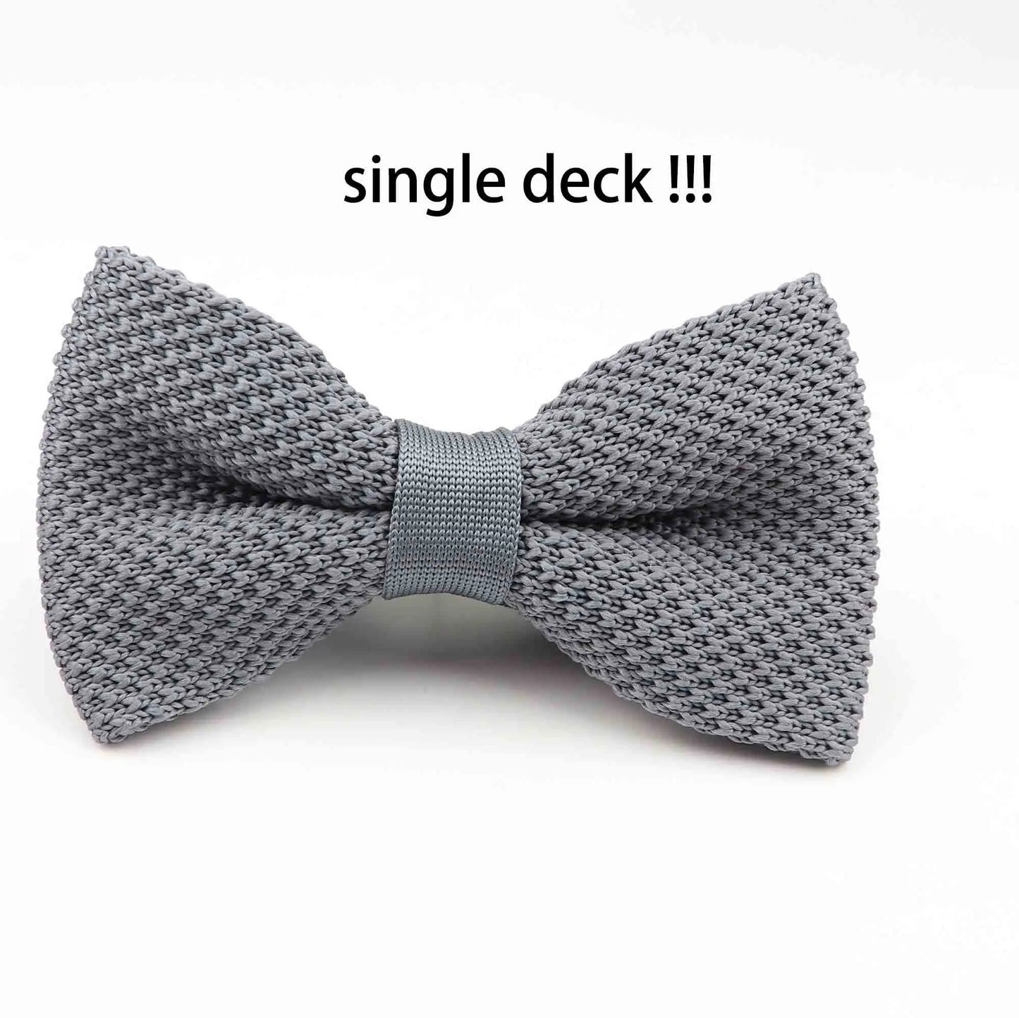 M&T Wear - Knitted Solid Color Tuxedo Bow Tie (Single/Double Deck)