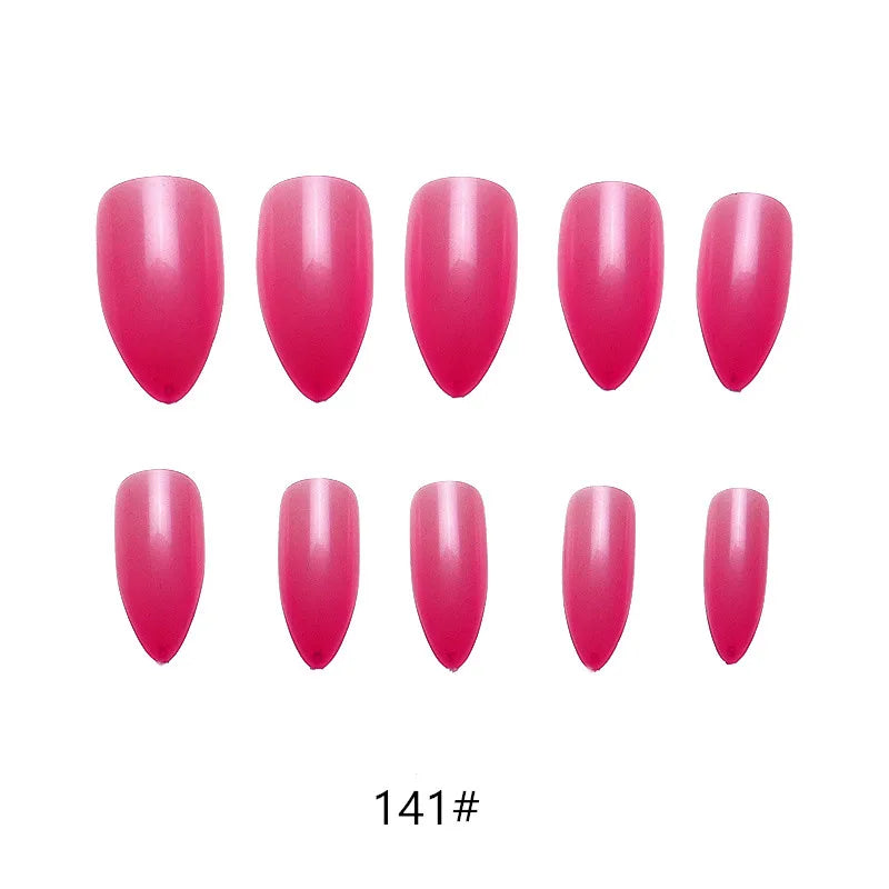 M&T Wear – 100PCS Claw-Shaped Full-Cover False Nails | Glossy White, Red, Orange & Natural
