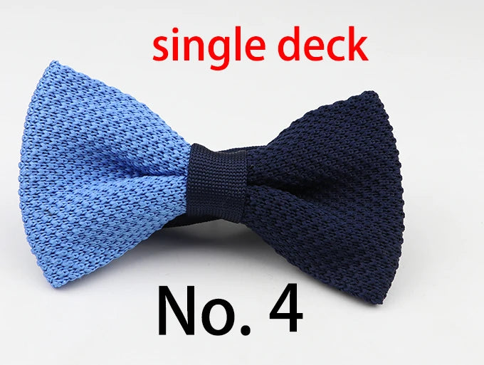 M&T Wear - Knitted Solid Color Tuxedo Bow Tie (Single/Double Deck)