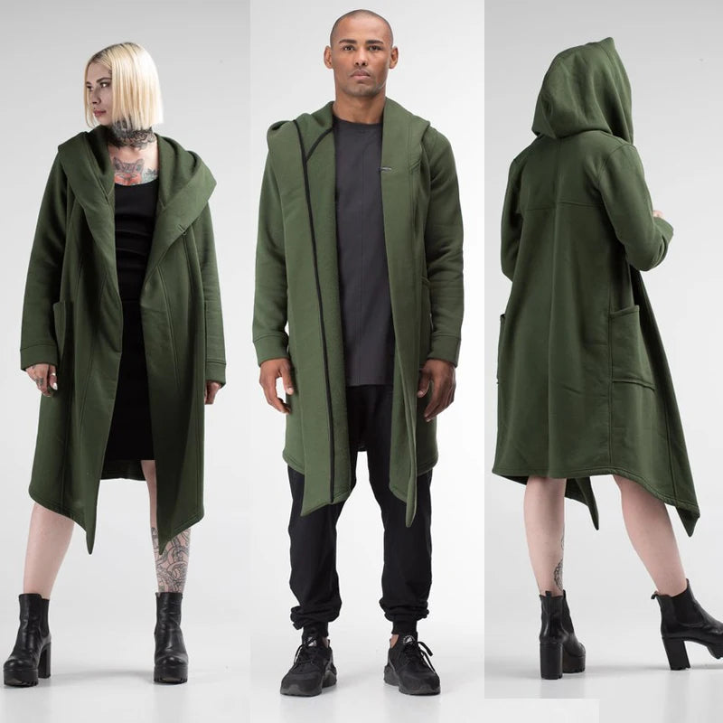Oversized Hooded Cardigan Jacket - Unisex Spring Warm Coat, Solid Color Hoodie for Men & Women