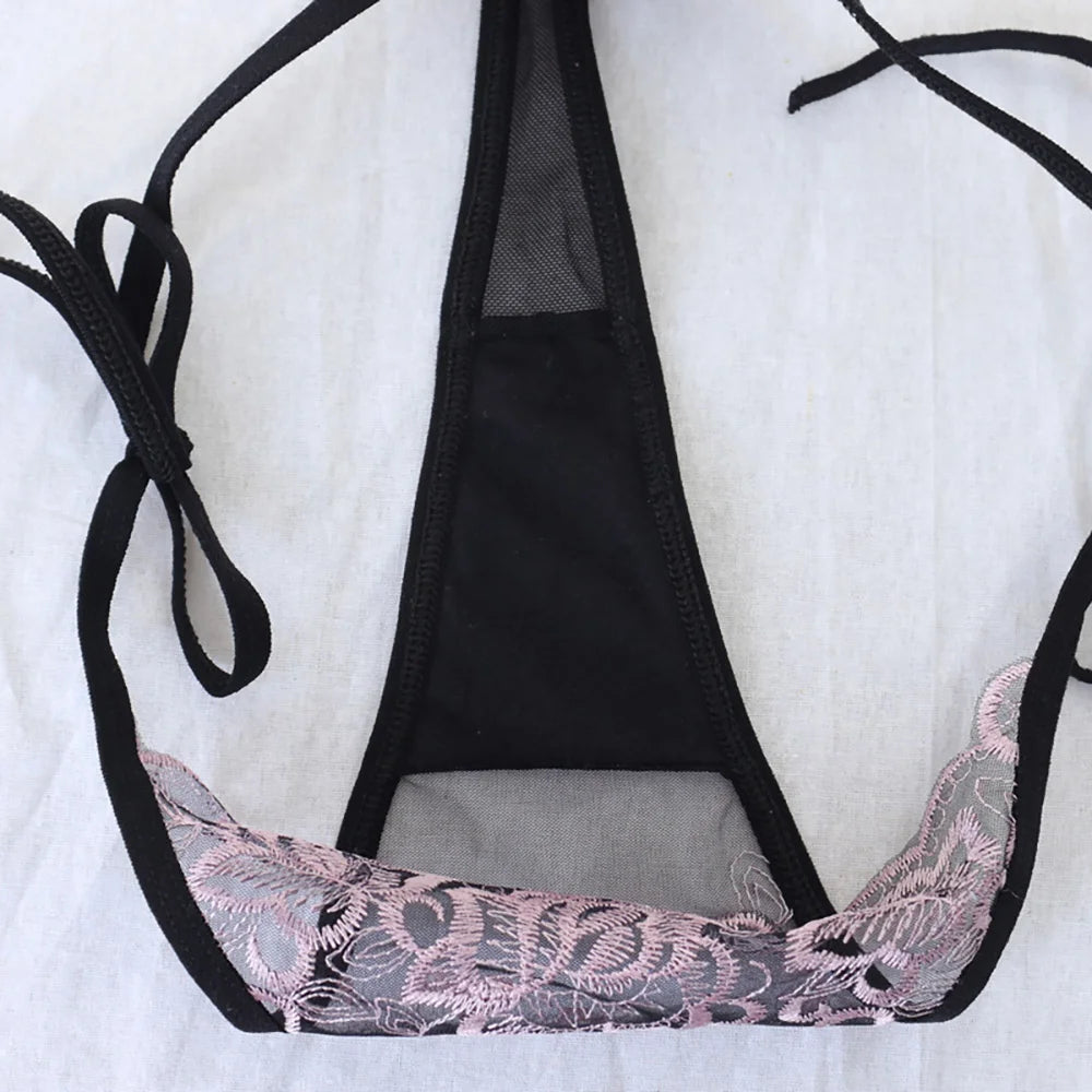 M&T Wear - Embroidered Lace Sexy Transparent Panties for Women