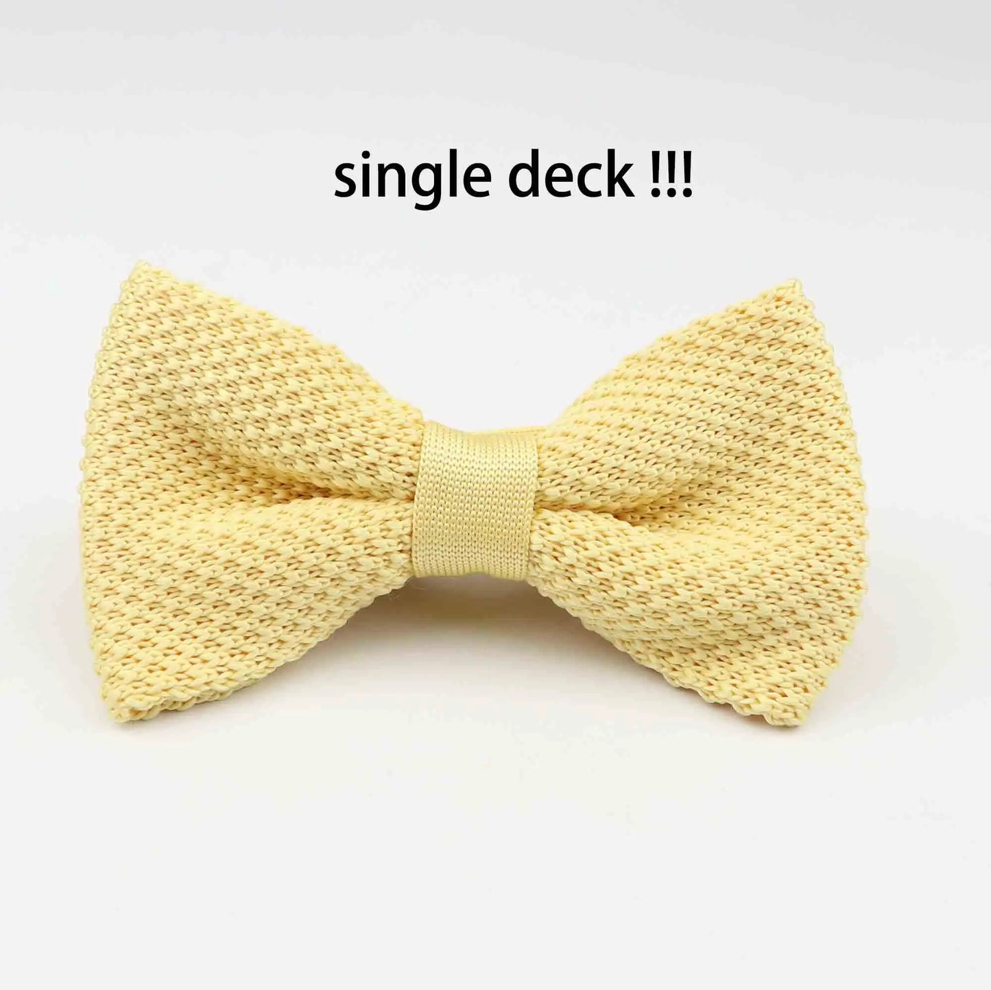 M&T Wear - Knitted Solid Color Tuxedo Bow Tie (Single/Double Deck)