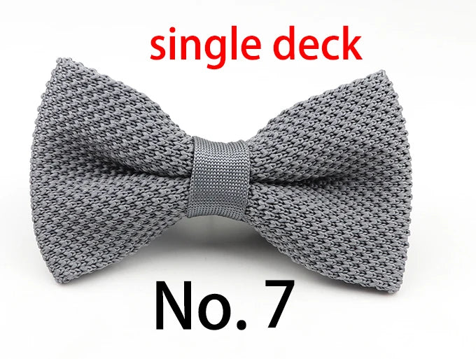 M&T Wear - Knitted Solid Color Tuxedo Bow Tie (Single/Double Deck)