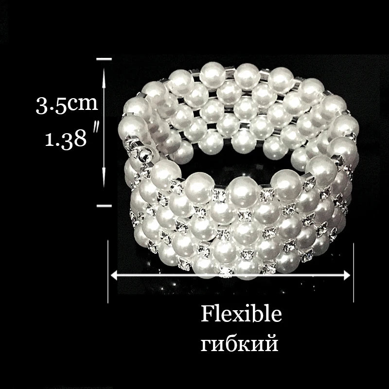 M&T Wear - Pearl and Crystal Wedding Jewelry Set for Women