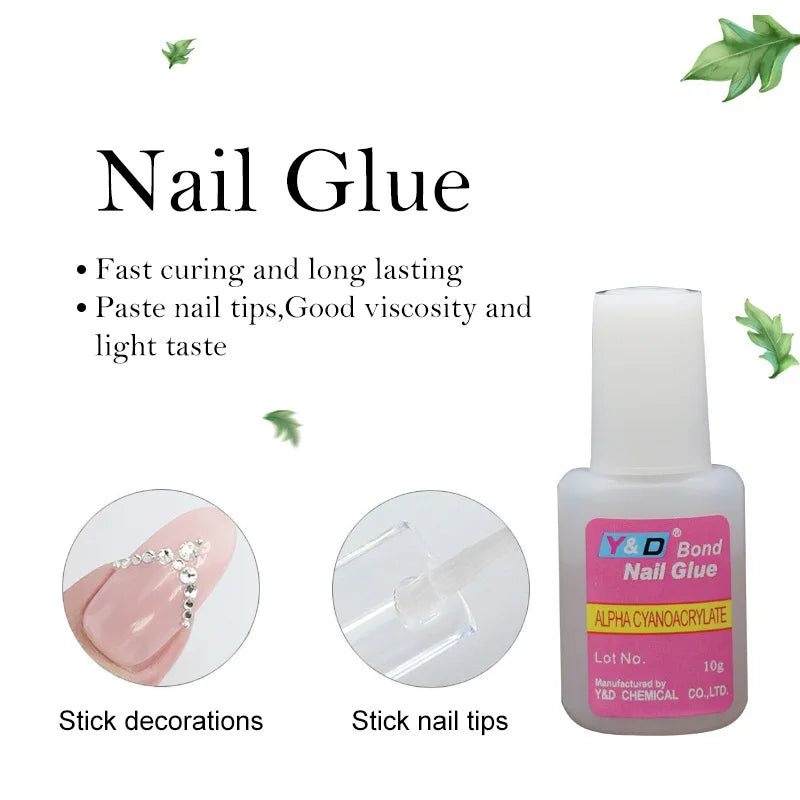 M&T Wear - 10g Nail Glue for False Nails – UV Gel & Acrylic Nail Adhesive