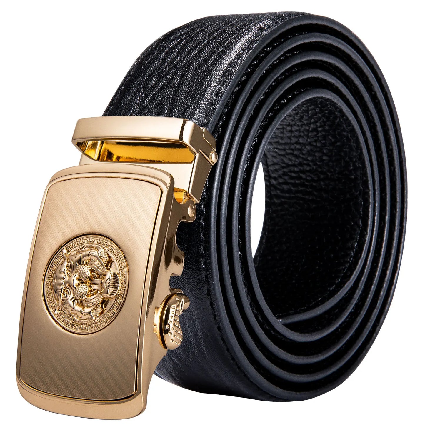 M&T Wear - Luxury Gold Buckle Cowskin Genuine Leather Belt