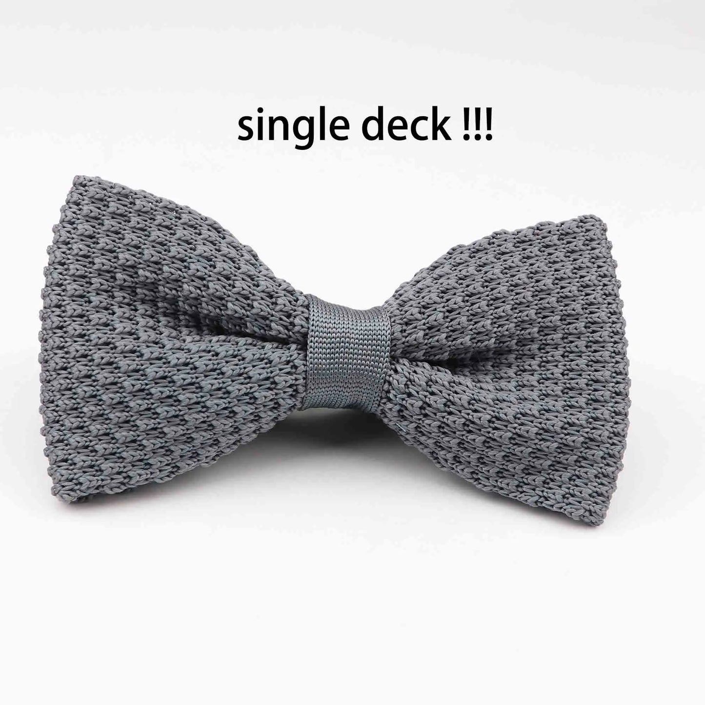 M&T Wear - Knitted Solid Color Tuxedo Bow Tie (Single/Double Deck)
