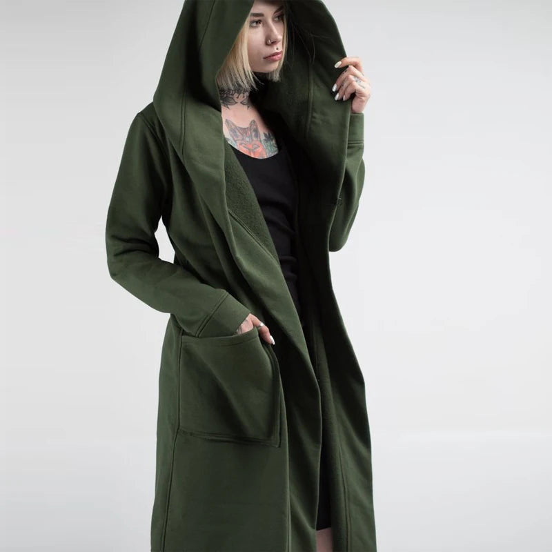 Oversized Hooded Cardigan Jacket - Unisex Spring Warm Coat, Solid Color Hoodie for Men & Women