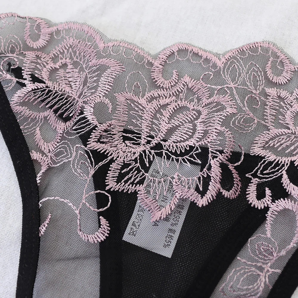 M&T Wear - Embroidered Lace Sexy Transparent Panties for Women
