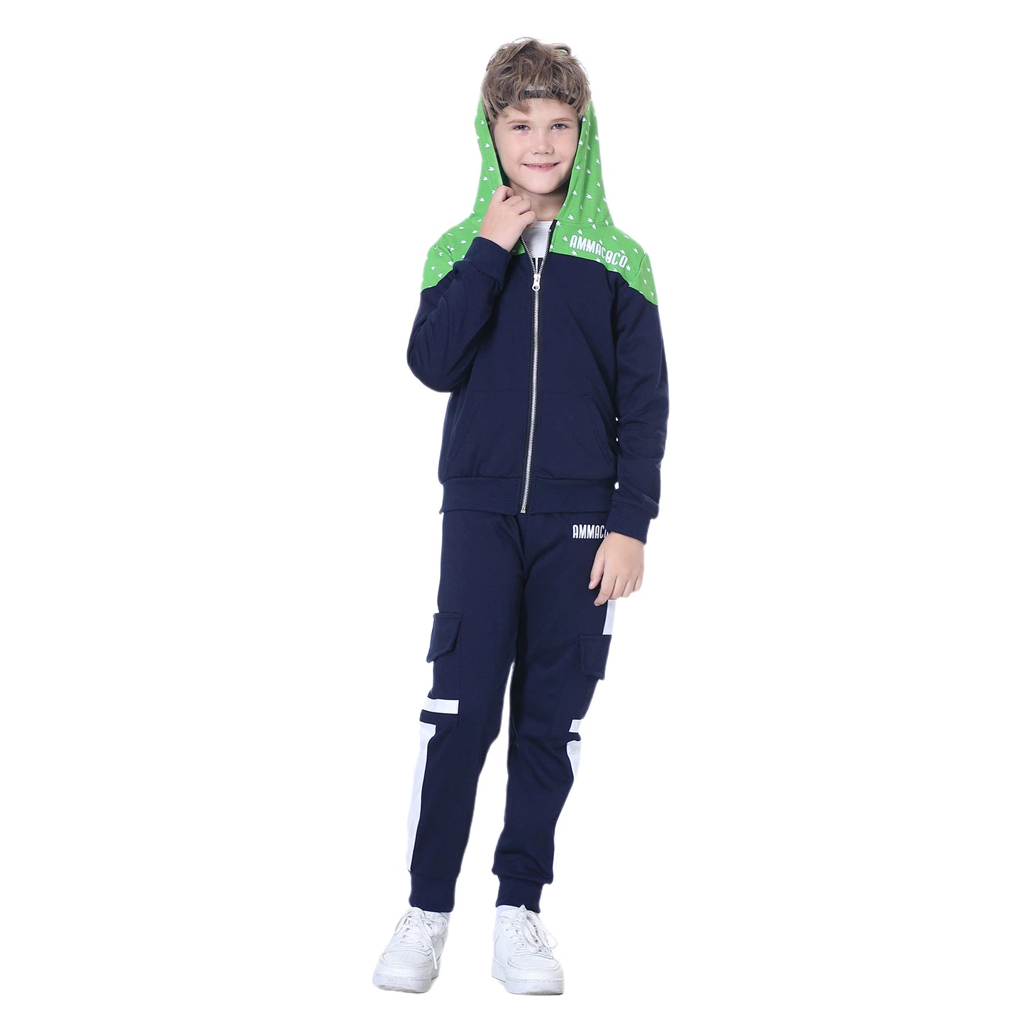 M&T Wear - Kids Tracksuits, Teen Boys School Sweat suits Fashion Cotton Hooded Tops + Pants Set,Soft Children's Long Sleeve Sportswear