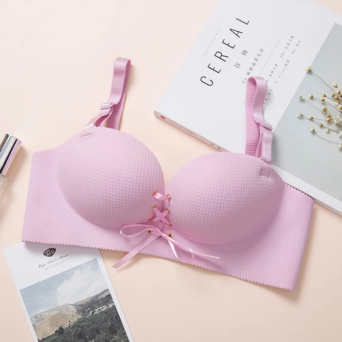 M&T Wear - Bras for women Rope straps Palm support Steel-free bra with air-permeable bra One-piece Lattice push up sexy bra 80A 80B 80C 85C