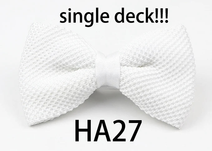 M&T Wear - Knitted Solid Color Tuxedo Bow Tie (Single/Double Deck)