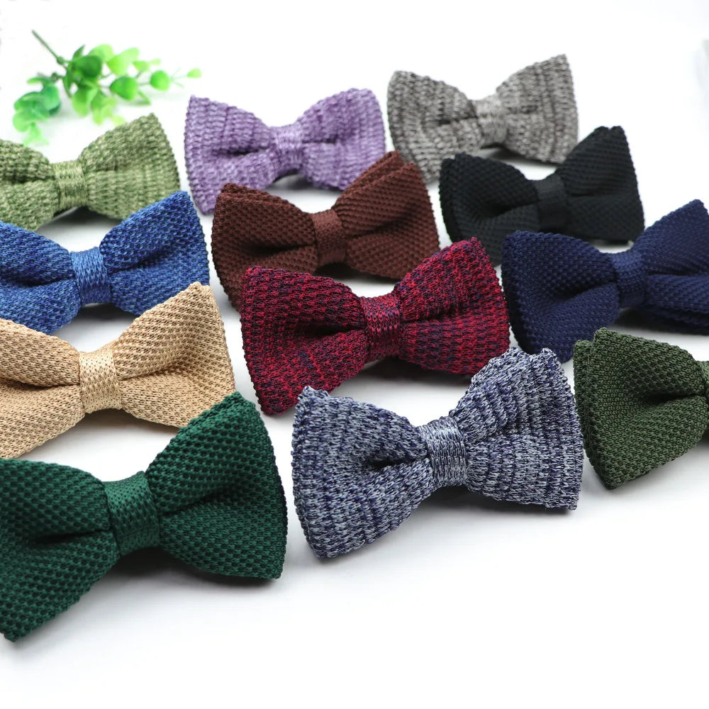 M&T Wear - Knitted Solid Color Tuxedo Bow Tie (Single/Double Deck)