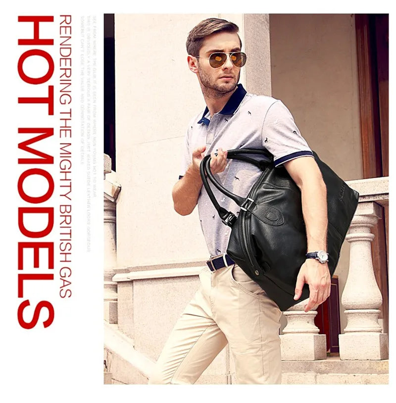 M&T Wear - New Fashion Genuine Leather Travel Duffle Bag & Weekend Tote