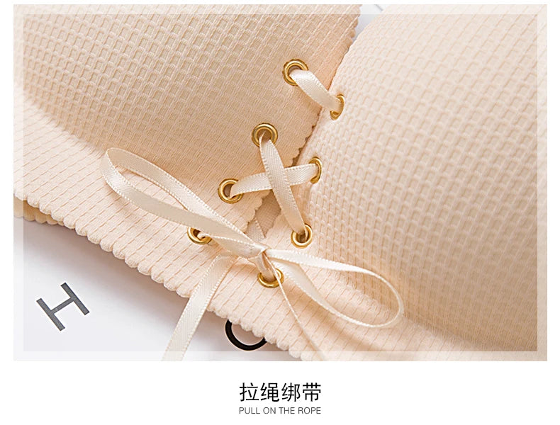 M&T Wear - Bras for women Rope straps Palm support Steel-free bra with air-permeable bra One-piece Lattice push up sexy bra 80A 80B 80C 85C