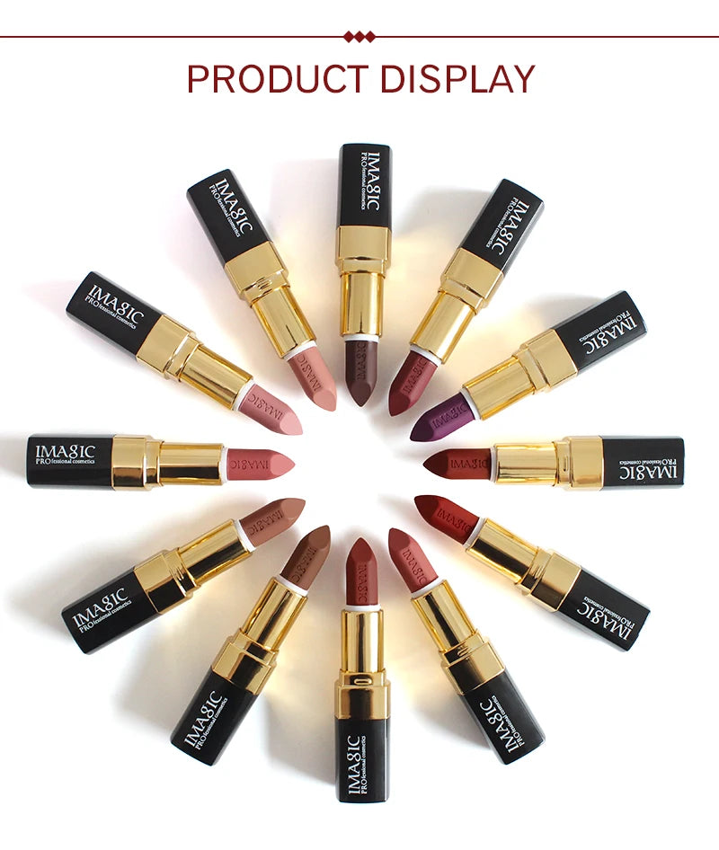 M&T Wear - IMAGIC Long-Lasting Matte Lipstick – 12 Shades of Smooth, Waterproof, and Moisturizing Lip Color