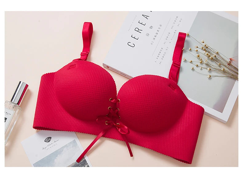 M&T Wear - Bras for women Rope straps Palm support Steel-free bra with air-permeable bra One-piece Lattice push up sexy bra 80A 80B 80C 85C