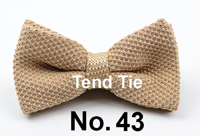 M&T Wear - Knitted Solid Color Tuxedo Bow Tie (Single/Double Deck)