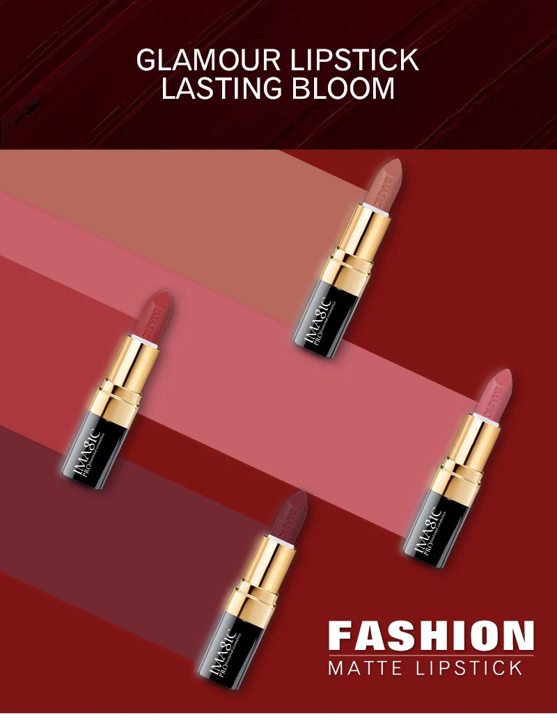 M&T Wear - IMAGIC Long-Lasting Matte Lipstick – 12 Shades of Smooth, Waterproof, and Moisturizing Lip Color