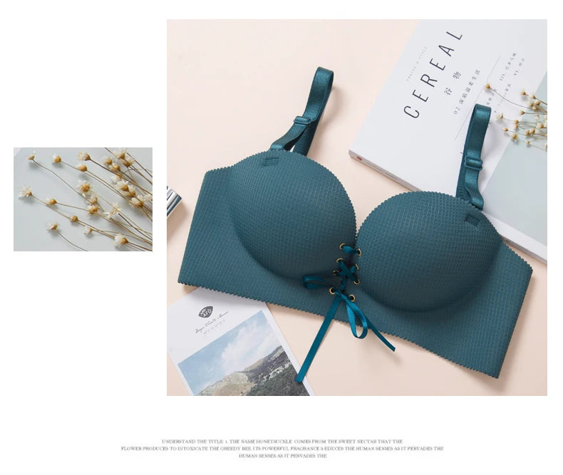 M&T Wear - Bras for women Rope straps Palm support Steel-free bra with air-permeable bra One-piece Lattice push up sexy bra 80A 80B 80C 85C
