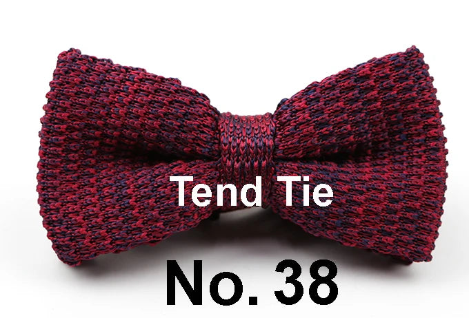 M&T Wear - Knitted Solid Color Tuxedo Bow Tie (Single/Double Deck)