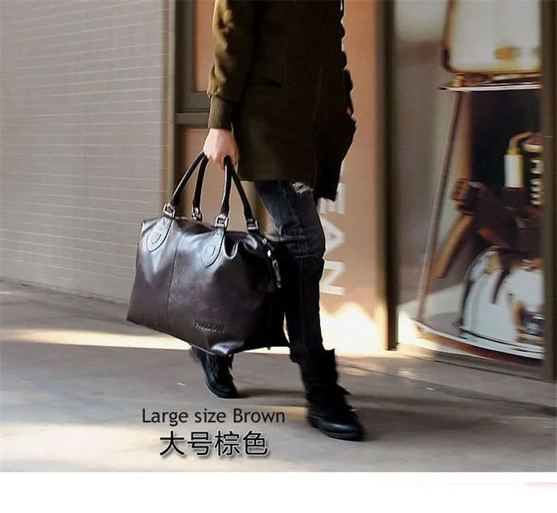 M&T Wear - New Fashion Genuine Leather Travel Duffle Bag & Weekend Tote
