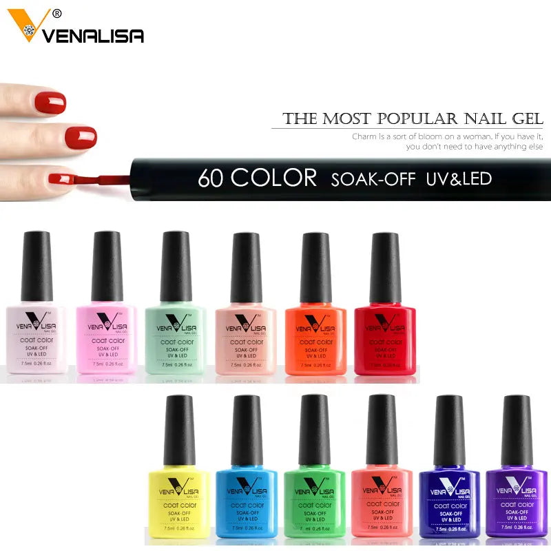 M&T Wear - Fashion UV Gel Nail Polish 7.5ml | Soak-Off Nail Varnish for Art & Design (60 Colors)