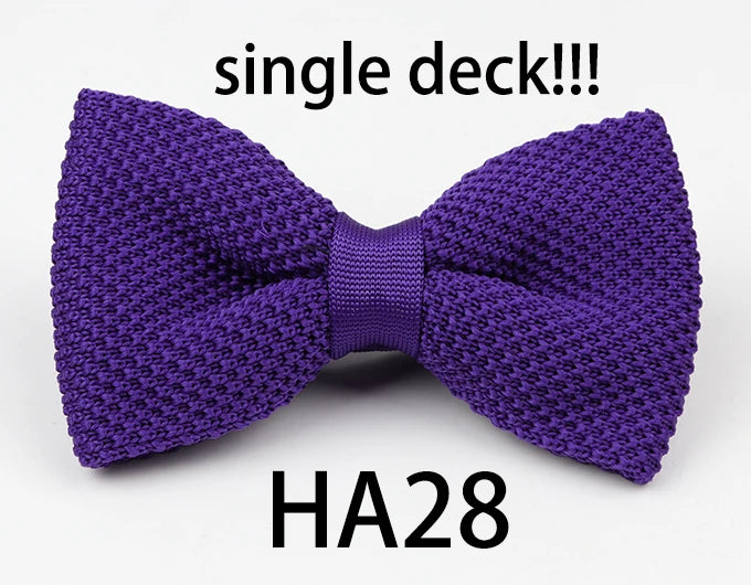 M&T Wear - Knitted Solid Color Tuxedo Bow Tie (Single/Double Deck)