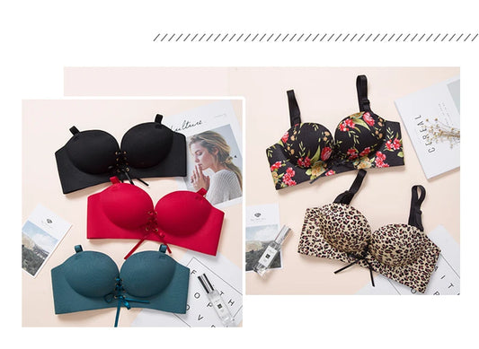 M&T Wear - Bras for women Rope straps Palm support Steel-free bra with air-permeable bra One-piece Lattice push up sexy bra 80A 80B 80C 85C
