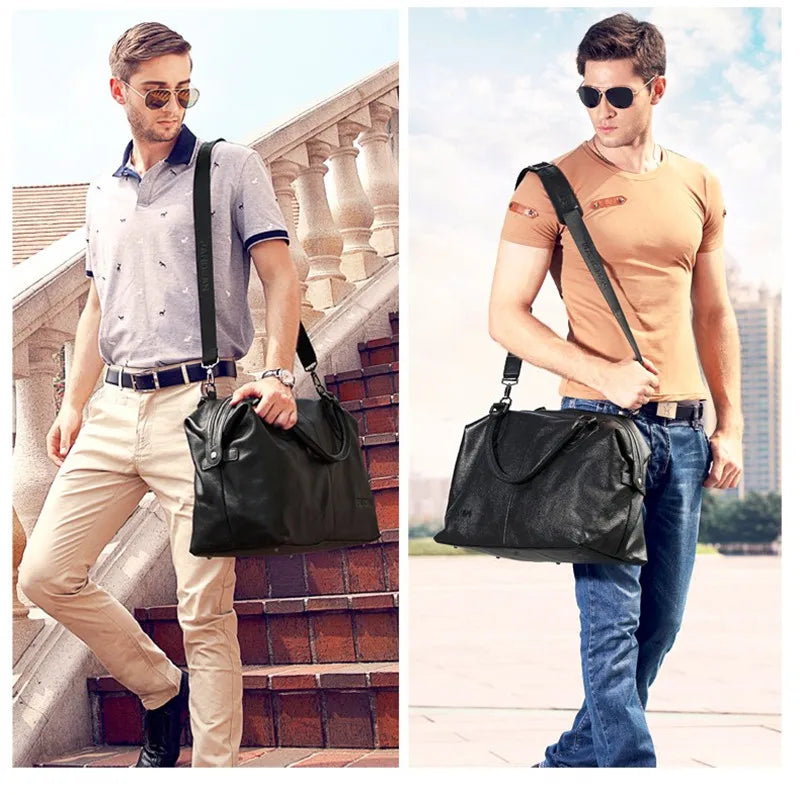 M&T Wear - New Fashion Genuine Leather Travel Duffle Bag & Weekend Tote