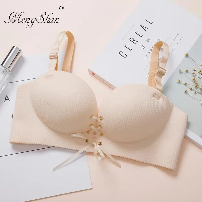M&T Wear - Bras for women Rope straps Palm support Steel-free bra with air-permeable bra One-piece Lattice push up sexy bra 80A 80B 80C 85C