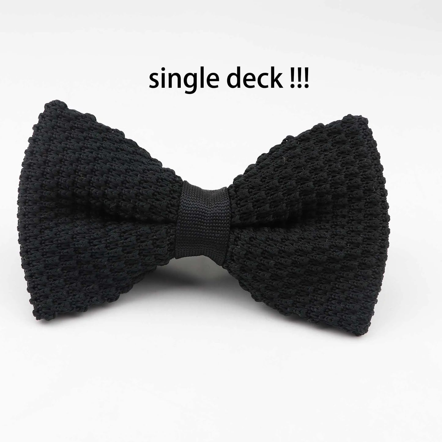 M&T Wear - Knitted Solid Color Tuxedo Bow Tie (Single/Double Deck)
