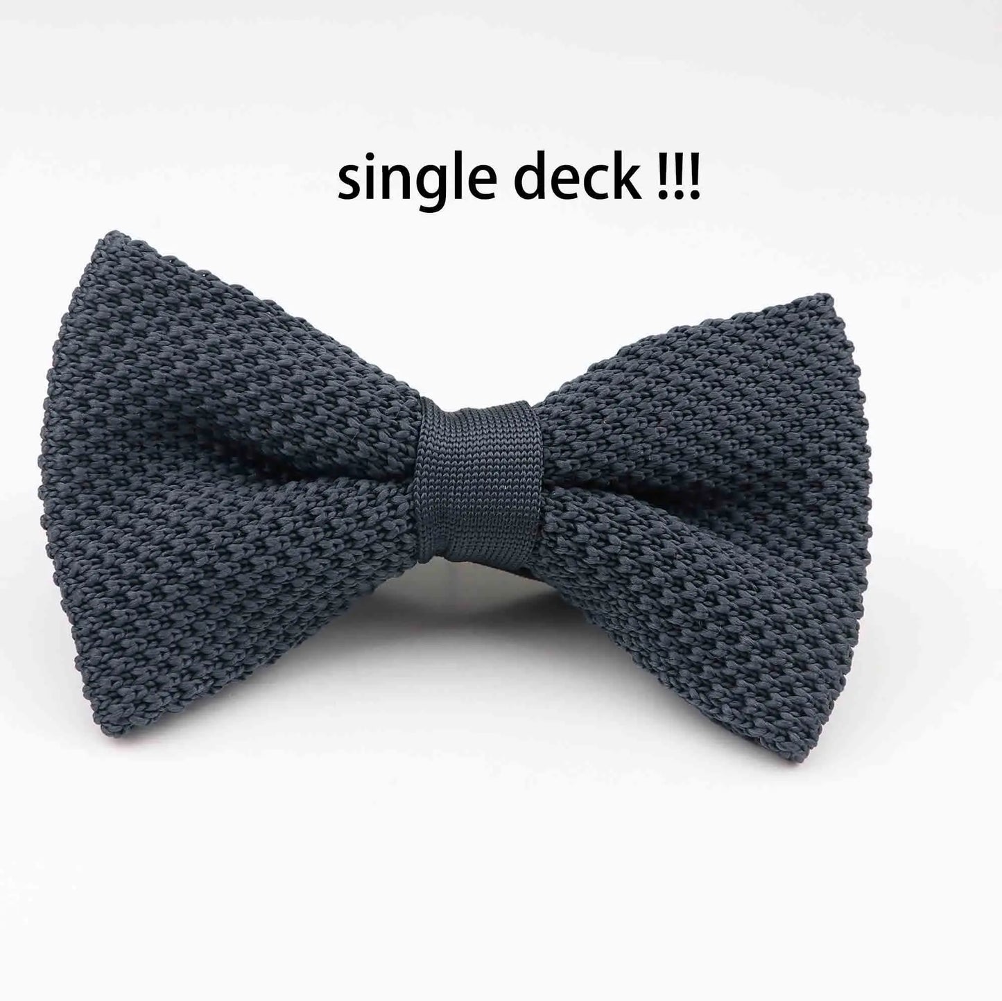 M&T Wear - Knitted Solid Color Tuxedo Bow Tie (Single/Double Deck)