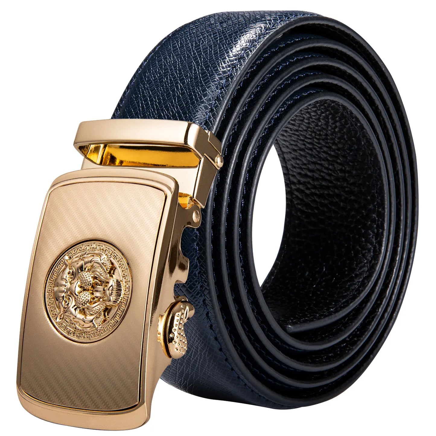 M&T Wear - Luxury Gold Buckle Cowskin Genuine Leather Belt