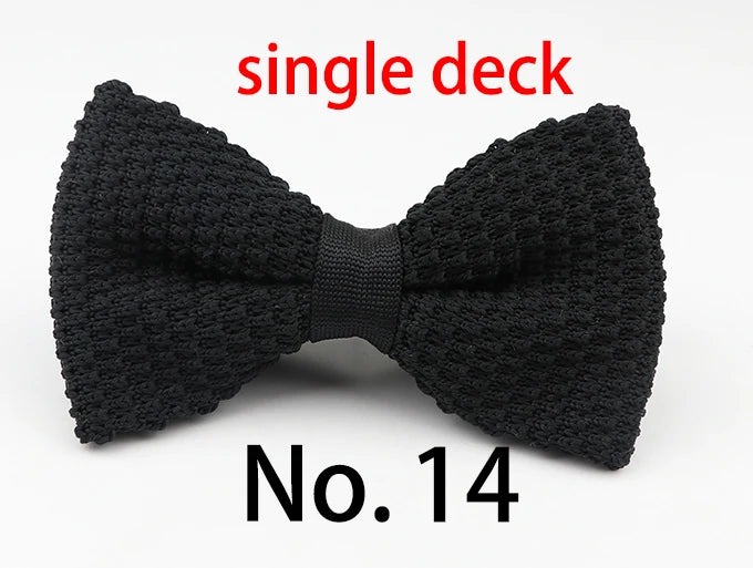M&T Wear - Knitted Solid Color Tuxedo Bow Tie (Single/Double Deck)