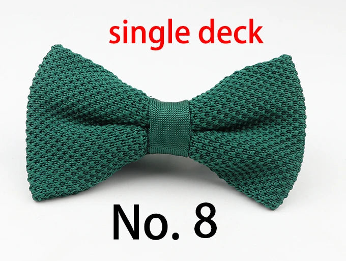 M&T Wear - Knitted Solid Color Tuxedo Bow Tie (Single/Double Deck)