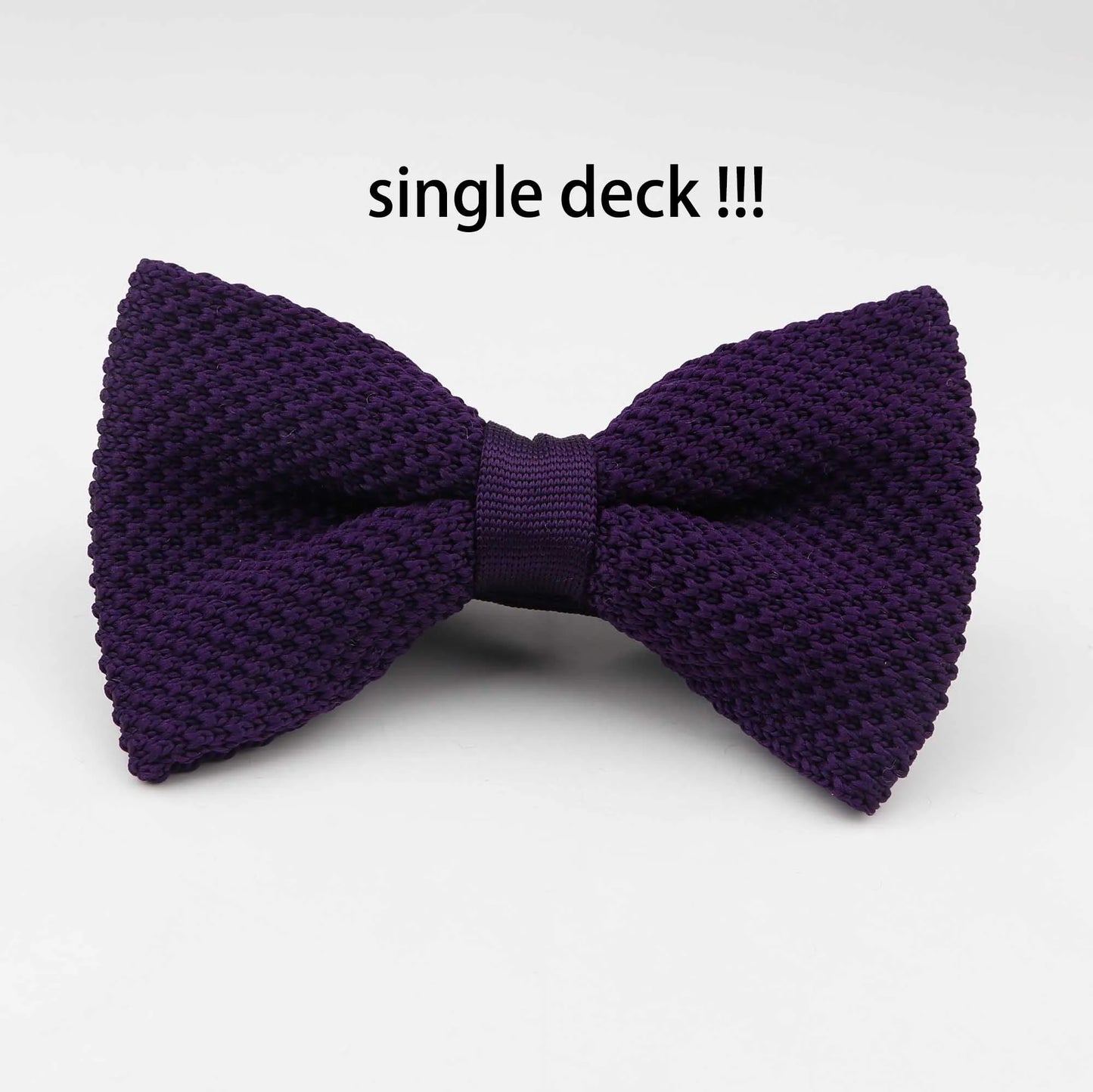 M&T Wear - Knitted Solid Color Tuxedo Bow Tie (Single/Double Deck)