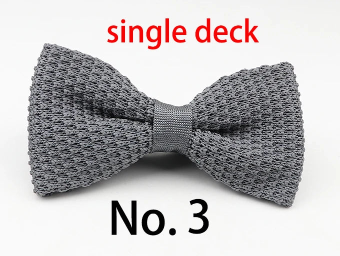 M&T Wear - Knitted Solid Color Tuxedo Bow Tie (Single/Double Deck)