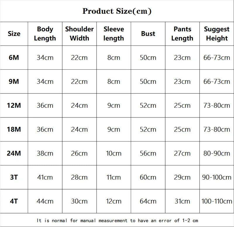 M&T Wear - Kids Clothes Set Baby Boy/Girl T-Shirt + Shorts Summer Clothing Cotton Cartoon Casual Boys Tracksuit Children Baby Clothes Set