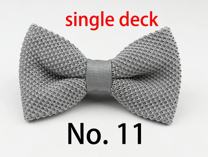 M&T Wear - Knitted Solid Color Tuxedo Bow Tie (Single/Double Deck)