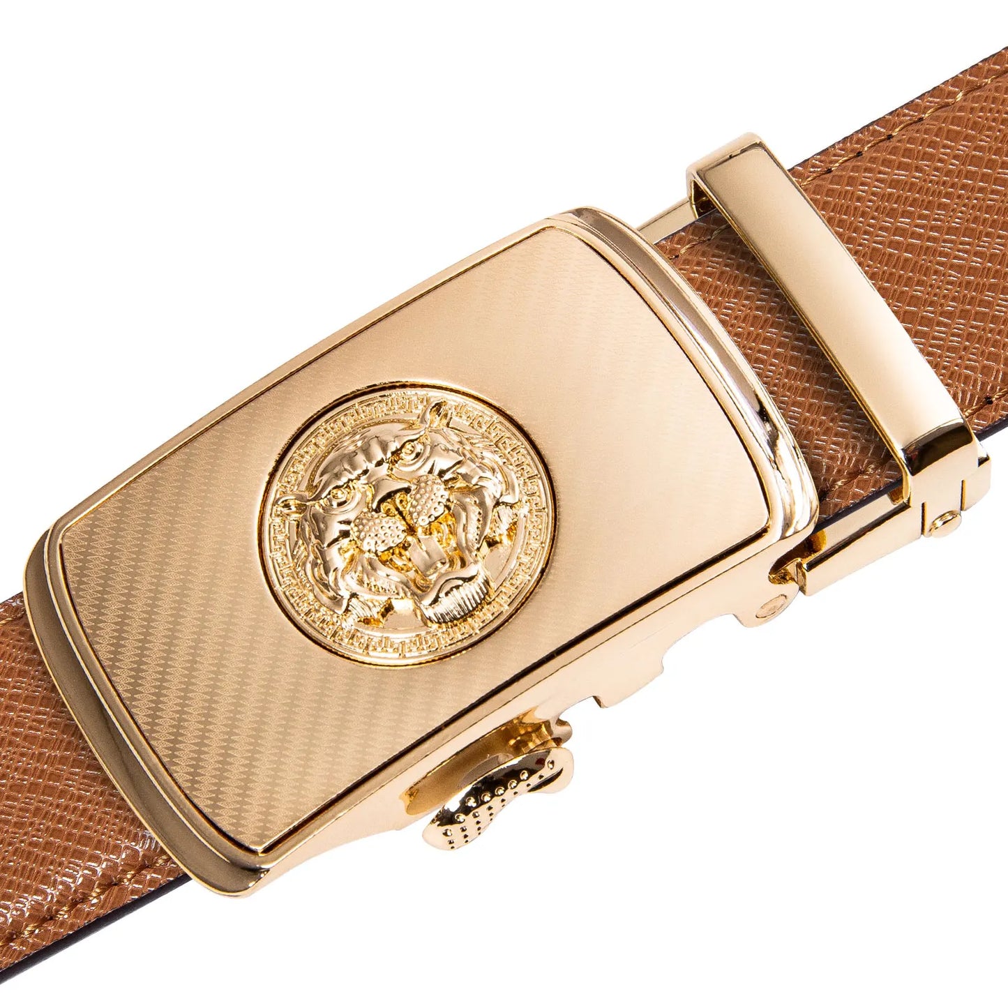 M&T Wear - Luxury Gold Buckle Cowskin Genuine Leather Belt