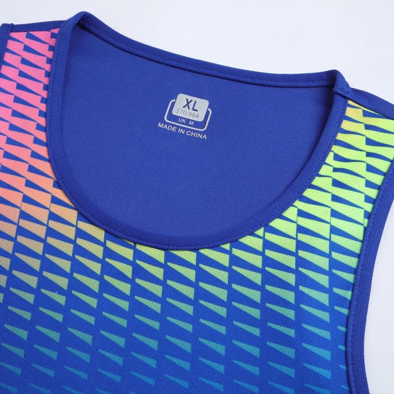 M&T Wear - Men Running Tracksuits 2021 Track And Field Suits Quick Dry Marathon Athletics Sportswear Vest+Shorts Team Sport Set