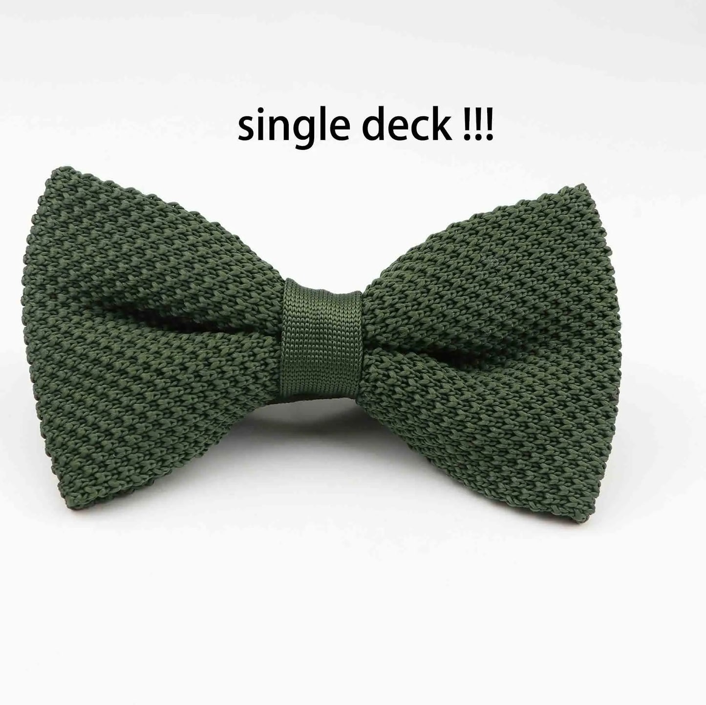 M&T Wear - Knitted Solid Color Tuxedo Bow Tie (Single/Double Deck)