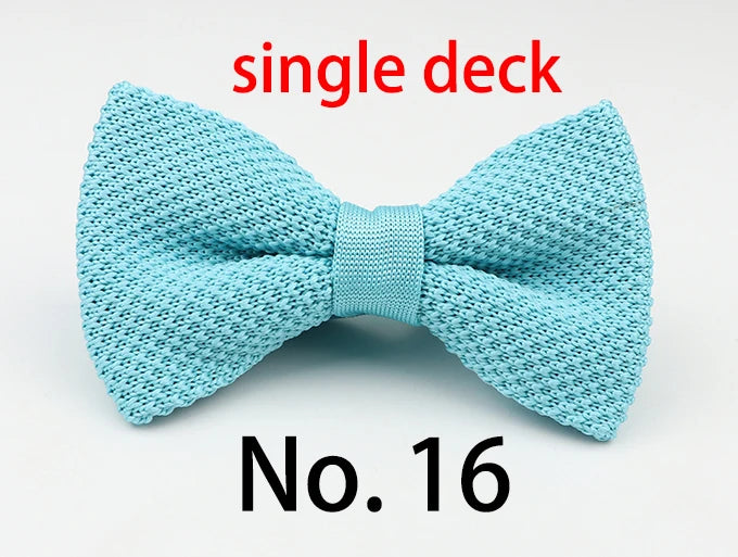 M&T Wear - Knitted Solid Color Tuxedo Bow Tie (Single/Double Deck)
