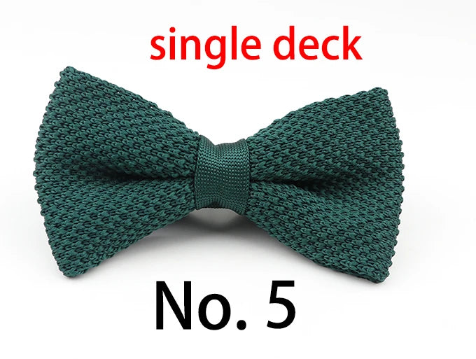 M&T Wear - Knitted Solid Color Tuxedo Bow Tie (Single/Double Deck)