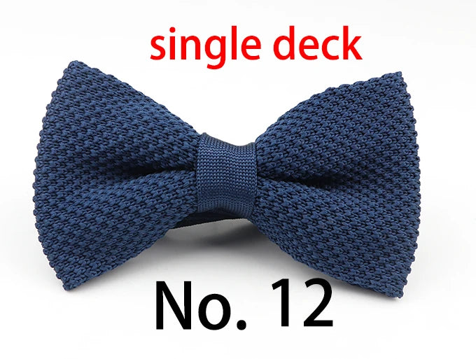 M&T Wear - Knitted Solid Color Tuxedo Bow Tie (Single/Double Deck)